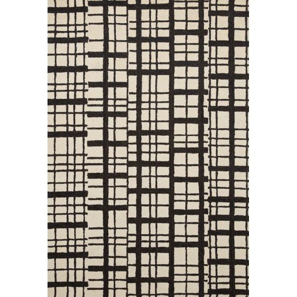 Chris Loves Julia x Loloi Polly Checkered Hand Tufted Jute/Sisal/Wool Black/Ivory Area Rug | Wayfair North America