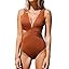 CUPSHE One Piece Swimsuit for Women Bathing Suit V Neck Cutout Sexy Swimwear Wide Straps Back Hoo... | Amazon (US)