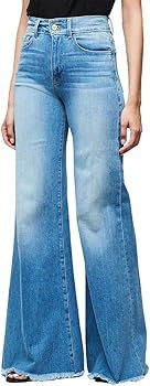 Doubauen Women's High Waist Flare Bell Bottom Jeans Pants Stretch Retro Wide Leg Denim Pants | Amazon (US)