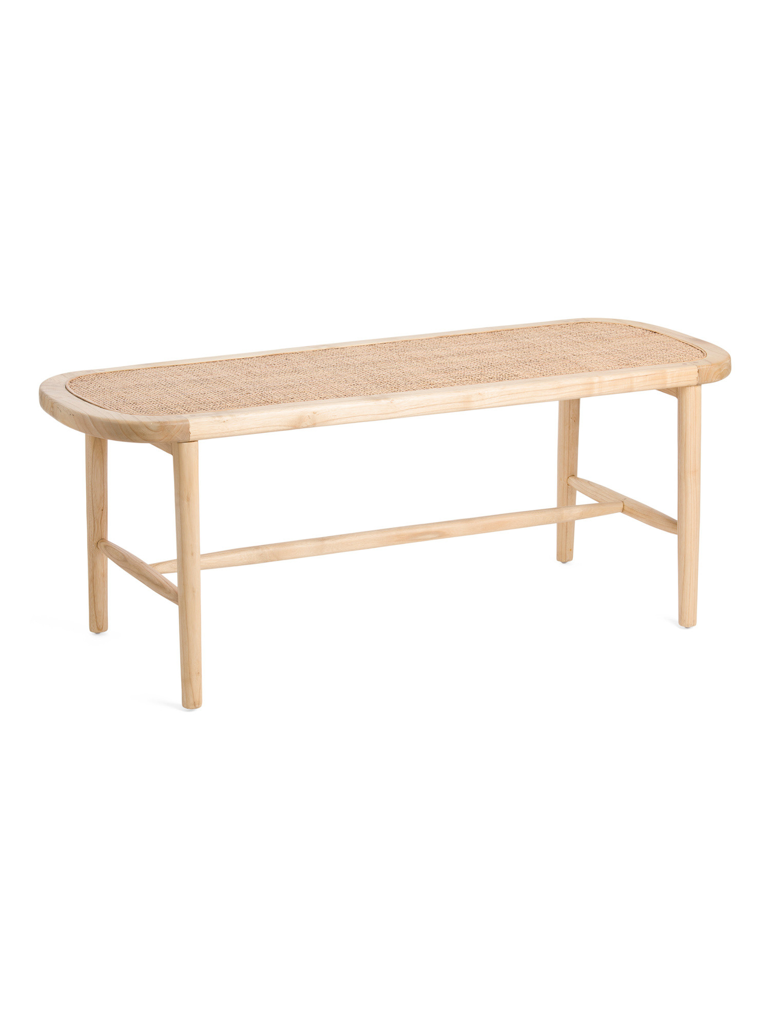 47in Wood Cane Bench | TJ Maxx