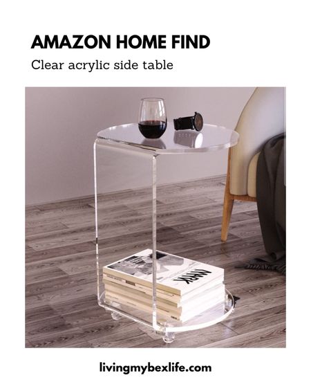 Amazon home decor find: clear acrylic side table 

Living room, bedroom, side table, modern decor, lucite table, mcm, mid century home, furniture, clear table 

#LTKU #LTKhome #LTKFind