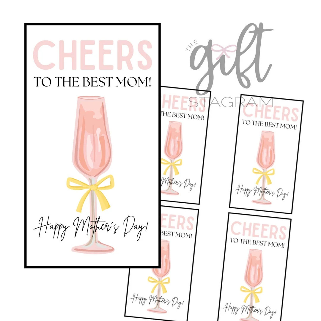 Cheers to the Best Mom Gift Tag | DIGITAL DOWNLOAD | Mother's Day Gift Tag | Mother's Day Gift Id... | Etsy (US)