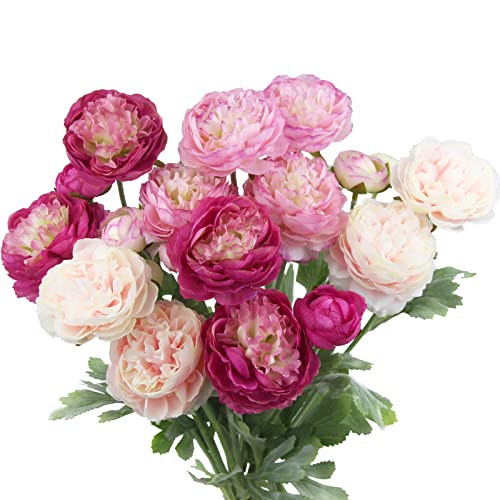 FAICOIA 6 Pcs Artificial Flowers Silk Peony Rose Single Stem Peony Artificial Flowers Faux Peony Bouquet Floral Arrangements Bundle Fake Flowers Bulk for Table Centerpiece Wedding Farmhouse Home | Amazon (US)