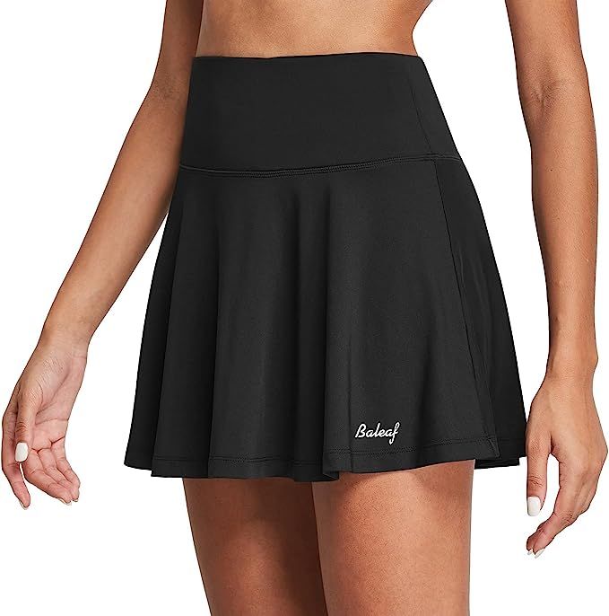 BALEAF Women's High Waisted Tennis Skirt Golf Active Sport Running Skorts Skirts Ball Pockets | Amazon (US)