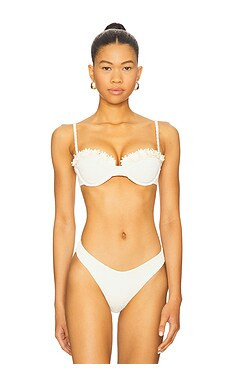 DEVON WINDSOR Georgie Bikini Top in Textured Cream from Revolve.com | Revolve Clothing (Global)