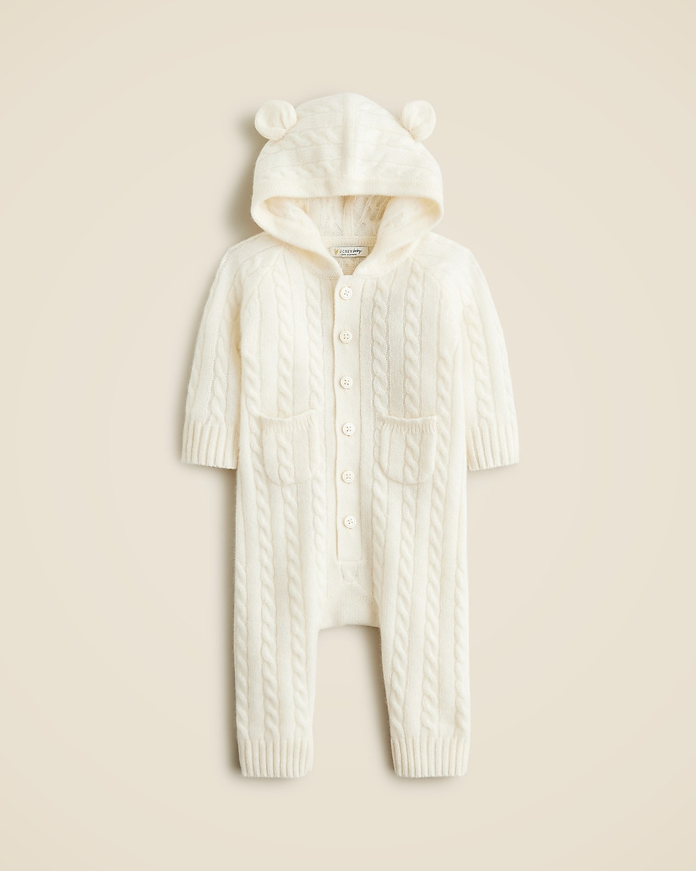 Limited-edition baby cashmere cable-knit bear one-piece | J. Crew US