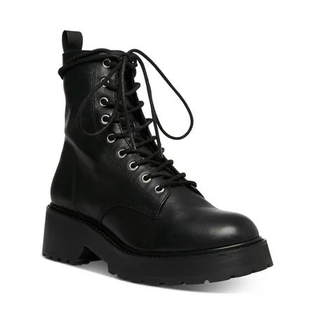 STEVE MADDEN Womens Black 1 Platform Cushioned Tornado Lace-Up Leather Combat Boots 8 M | Walmart (US)