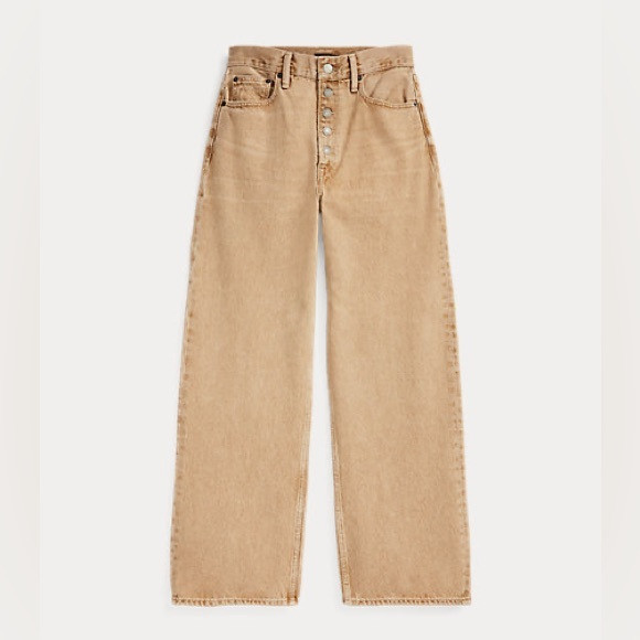 Polo Ralph Lauren wide-leg crop Jean size 27 tan/beige | Poshmark