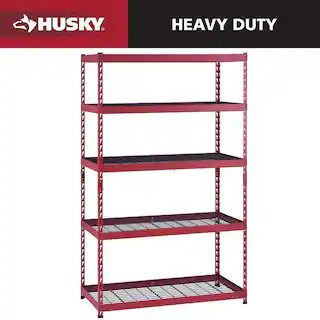 5-Shelf Metal Heavy-Duty Adjustable Garage Storage Shelving Unit in Red (48 in. W x 78 in. H x 24... | The Home Depot