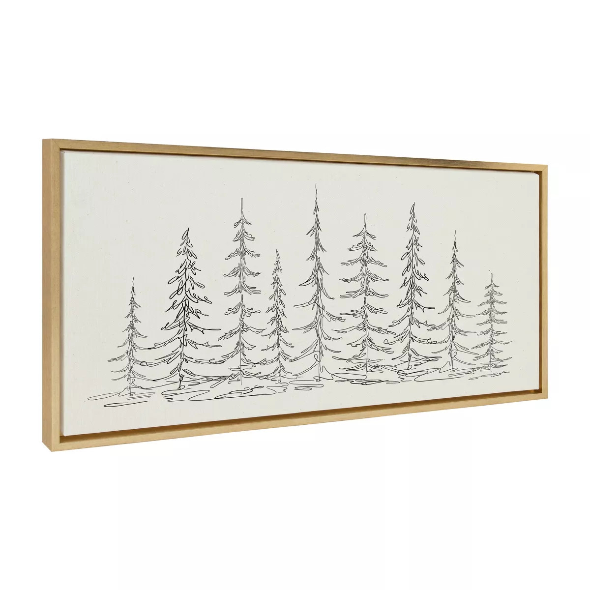 Kate & Laurel All Things Decor 18"x40" Minimalist Evergreen Trees Sketch Framed Canvas by The Cre... | Target