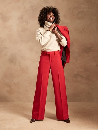 High-Rise Wide-Leg Italian Wool Pant | Banana Republic (US)