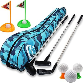 heytech Kid's Toy Golf Clubs Set Deluxe Outdoor Golf Toy Set Toddler, Children, Preschool Kids Ea... | Amazon (US)