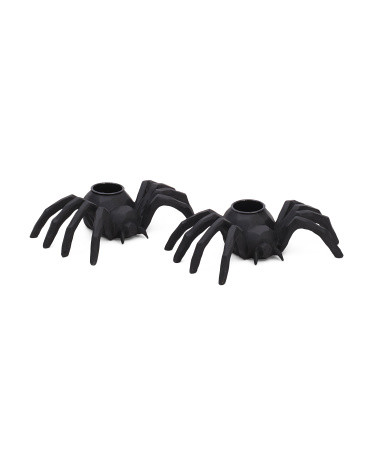 Set Of 2 9in Resin Spider Candle Holder | TJ Maxx