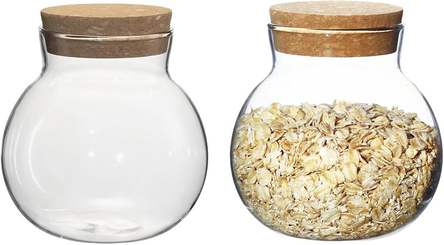 17oz Glass Jars with Airtight Cork Lids,Wedding Candy Jar,Glass Storage Jars Great Ideal for Kitc... | Amazon (US)