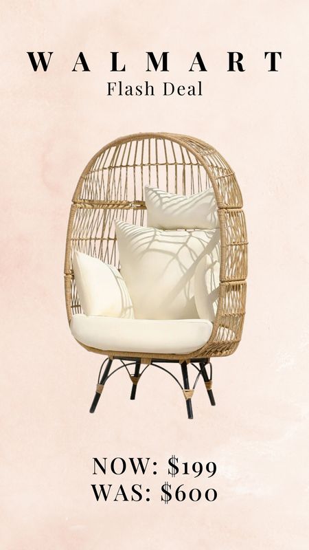 Flash deal on this egg chair from Walmart! Such a great deal  

#LTKsalealert