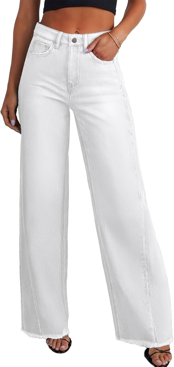 Sidefeel Women's Wide Leg Jeans High Waisted Stretchy Denim Pants | Amazon (US)