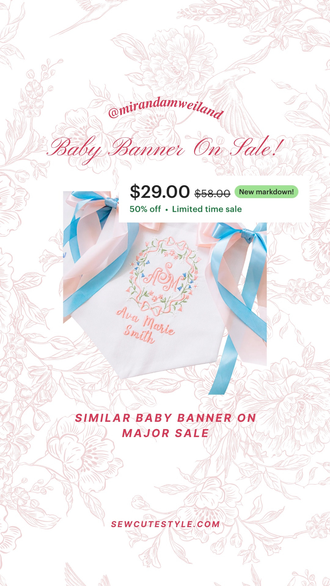 Baby embroidered banners on sale! 

Baby gifts / baby Christmas gifts / baby gift guide / kids gift guide / Christmas kids gift guide / kids gift guide / toddler gift guide / baby embroidered gift / baby heirloom gift 

#LTKGiftGuide #LTKCyberWeek #LTKSaleAlert