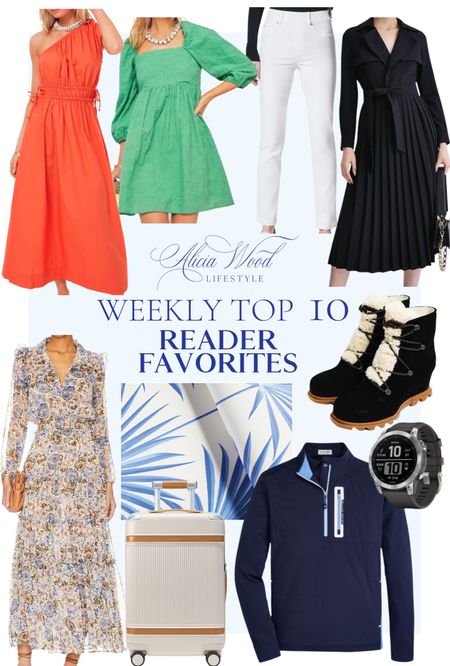Best seller alert! 
Weekly top 10 best sellers 

Black Saint Bernard Sorel Women's Joan of Arctic Wedge III Lace Cozy Bootie
Spanx white ankle straight leg jeans
Long sleeve maxi floral dress at Revolve
Blue Peter Millar Quarter Zip Jacket
Garmin mens watch 
Blue and white Serena and Lily Island Palm wallpaper
Black Karen Millen Long Sleeve Woven Pleated Midi Trench Dress
Orange off the shoulder midi dress
Green balloon sleeve mini dress
Paravel Aviator Carry-on luggage

#LTKstyletip #LTKmens #LTKFind