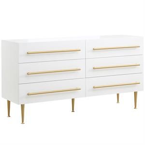 Bellanova White Dresser with Gold Accents | Homesquare