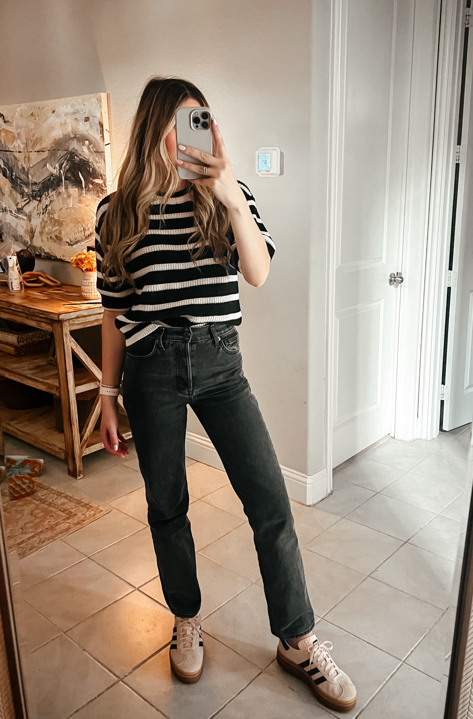 Work ootd and my sweater is on sale for under $30! I sized up to a small. 

Workwear inspo 
Work outfits
Spring style 
Sweater top 
Adidas gazelle bold 
Cool girl trend 
Trend outfit
Mom style 
Corporate style 
Office outfit spring 

#LTKworkwear #LTKsalealert #LTKstyletip