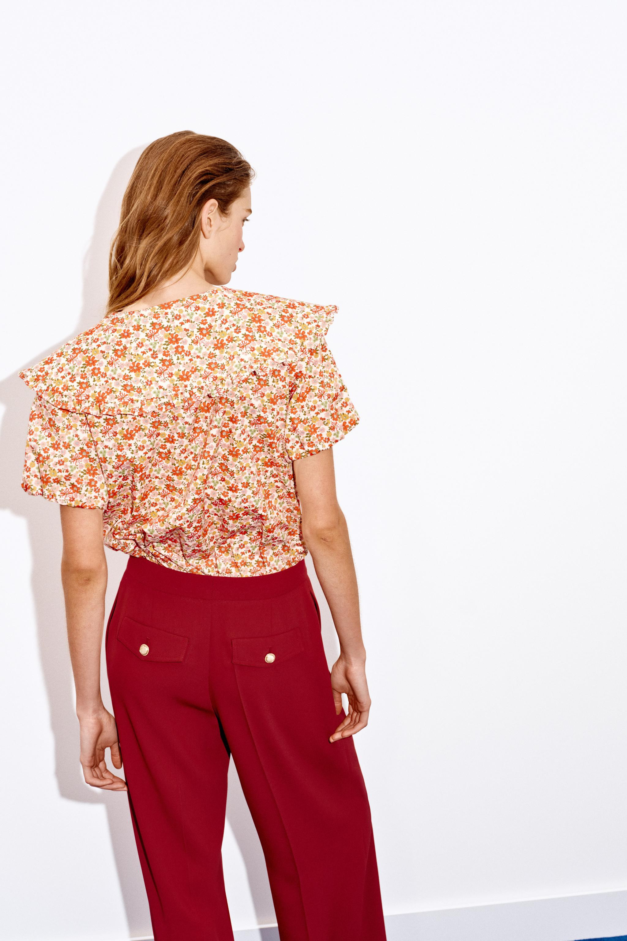 FLORAL PETER PAN COLLAR SHIRT | Zara US