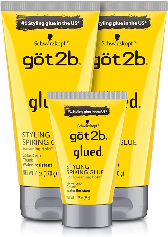 Got2B Glued Styling Spiking Hair Gel 2 - 6oz tubes + 1 Travel 1.25oz tube | Amazon (US)