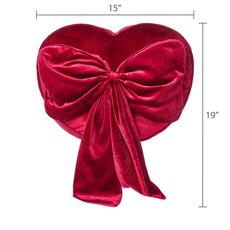 Heart-Shaped Decorative Pillow, Red, 14", Valentine's Day by Way To Celebrate | Walmart (US)