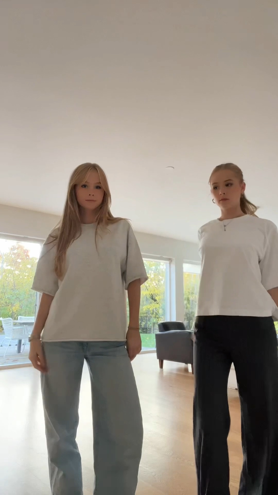 White oversized t-shirt, grey oversized tee, low rise weekday jeans, black tailored trousers, grey pants, white Reebok trainers  

#LTKeurope #LTKSeasonal #LTKstyletip