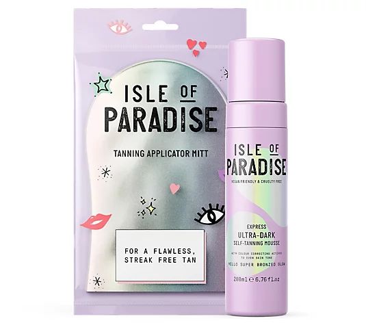 Isle of Paradise Ultra-Dark Self-Tanning Mousse w/ Mitt | QVC