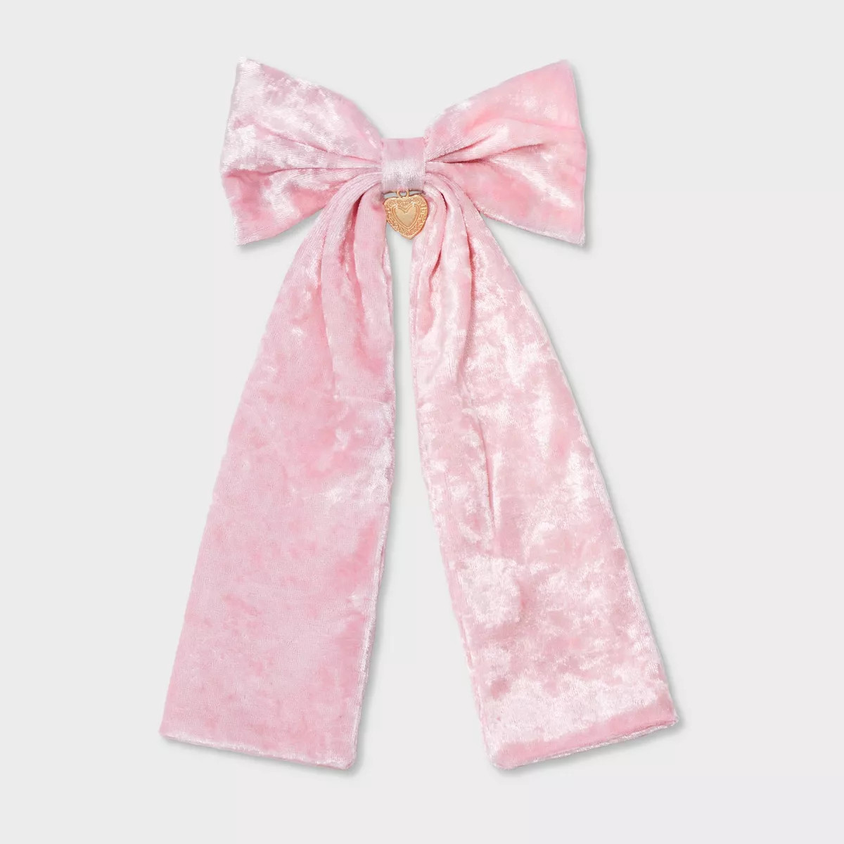 Girls' Heart Charm Velvet Bow - art class™ Pink | Target