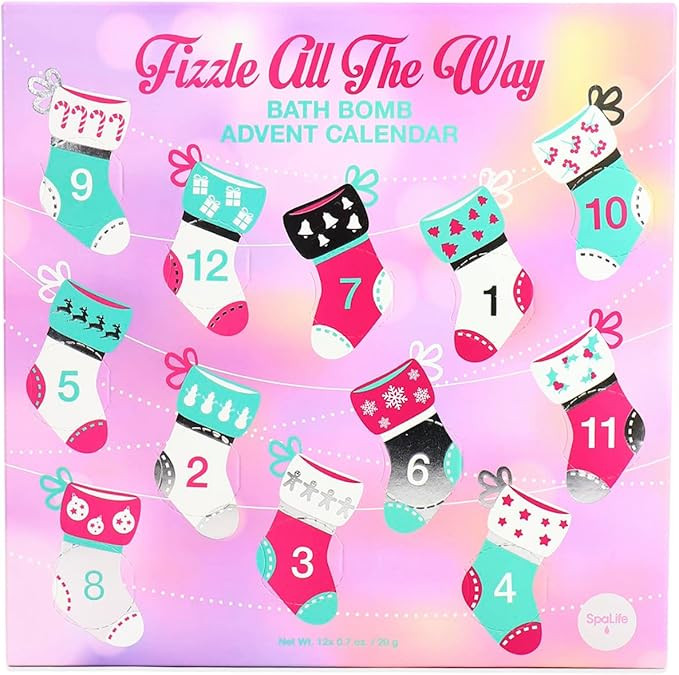 SpaLife "Fizzle All The Way" Bath Bomb Advent Calendar - 24 Days of Relaxation and Fun - Relaxing... | Amazon (US)