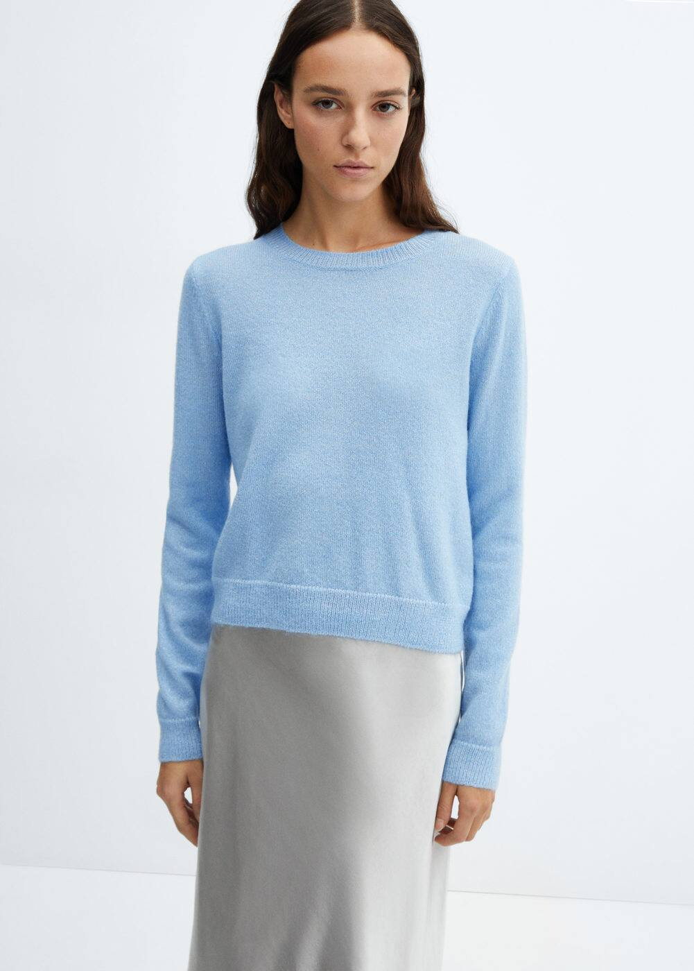 Round-neck knitted sweater | MANGO (US)