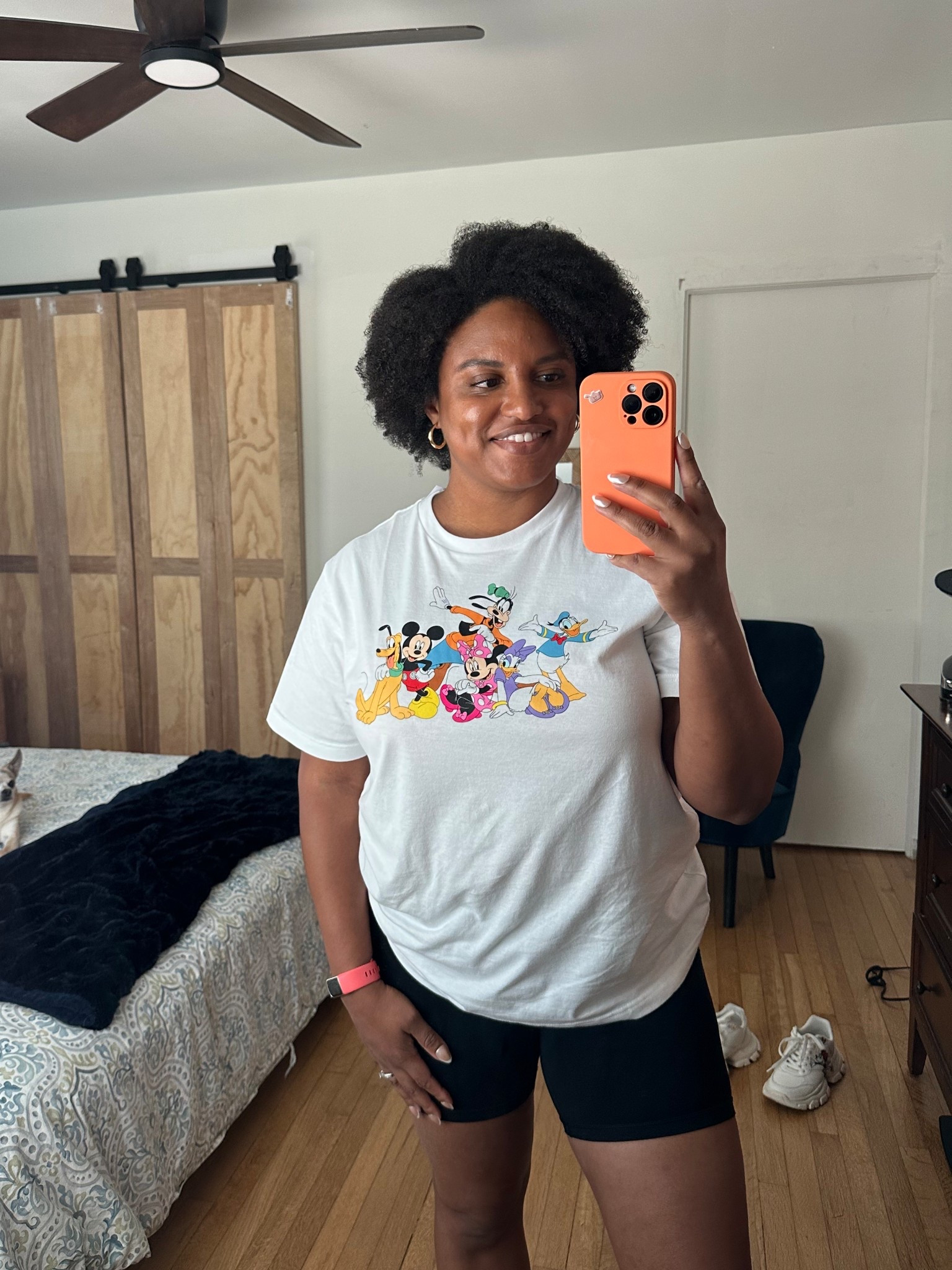 Mickey tee for Disney world trip
Disney world outfit idea
Midsize disney outfit
Summer bike shorts 
Wearing L in tee and shorts 

#LTKTravel #LTKMidsize #LTKFindsUnder50