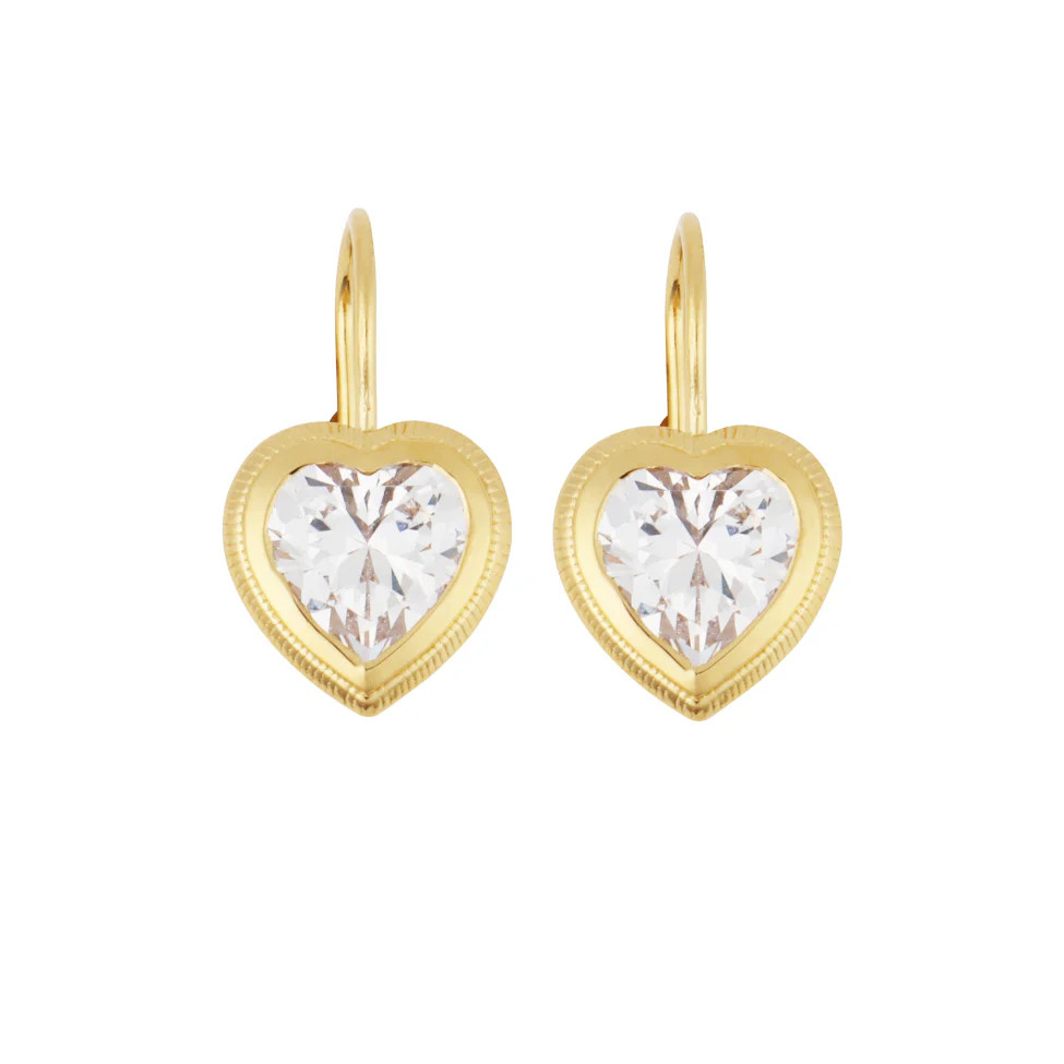 Bezel Heart Drop Earrings | HART