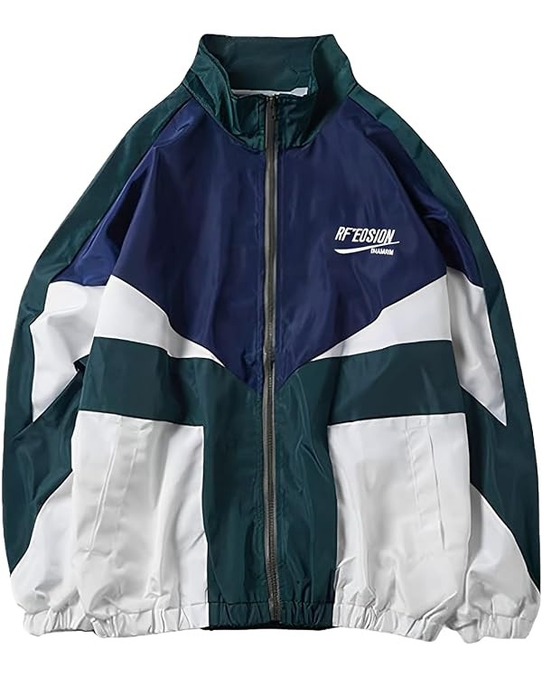 Women's Y2k Jacket Zip Up Lightweight Windbreaker Jacket Varsity Oversized Sport Jacket Y2k Cloth... | Amazon (US)