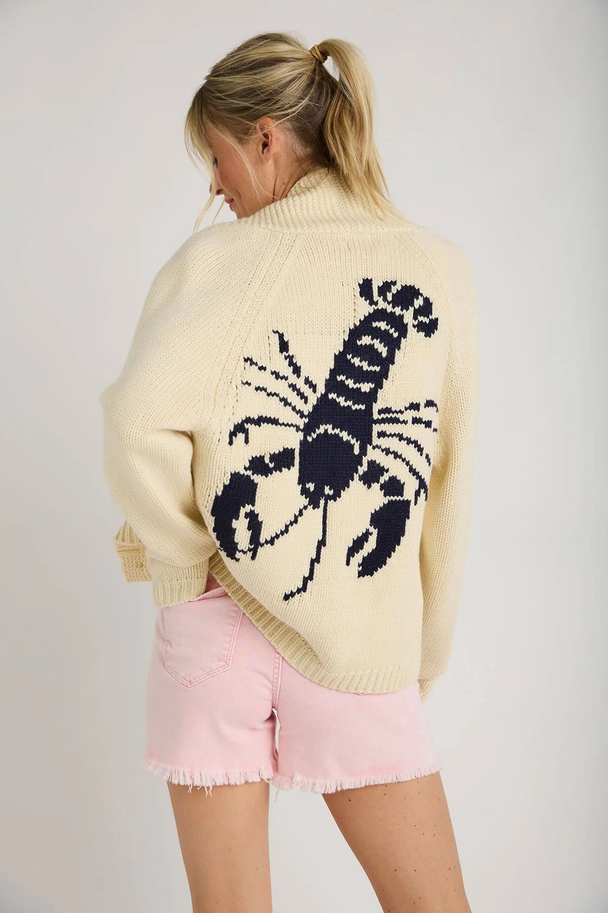 Pink Pineapple Lobster Chunky Cardigan | Social Threads