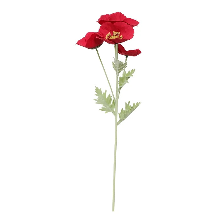 Faux Poppy Stem, Red, 20", by My Texas House | Walmart (US)