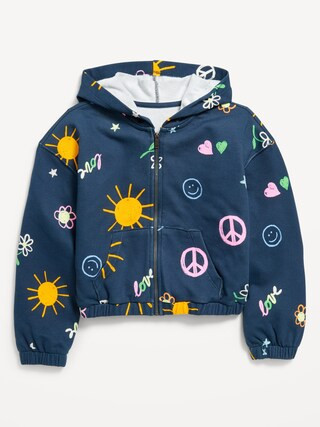 Printed Zip-Front Hoodie for Girls | Old Navy (US)