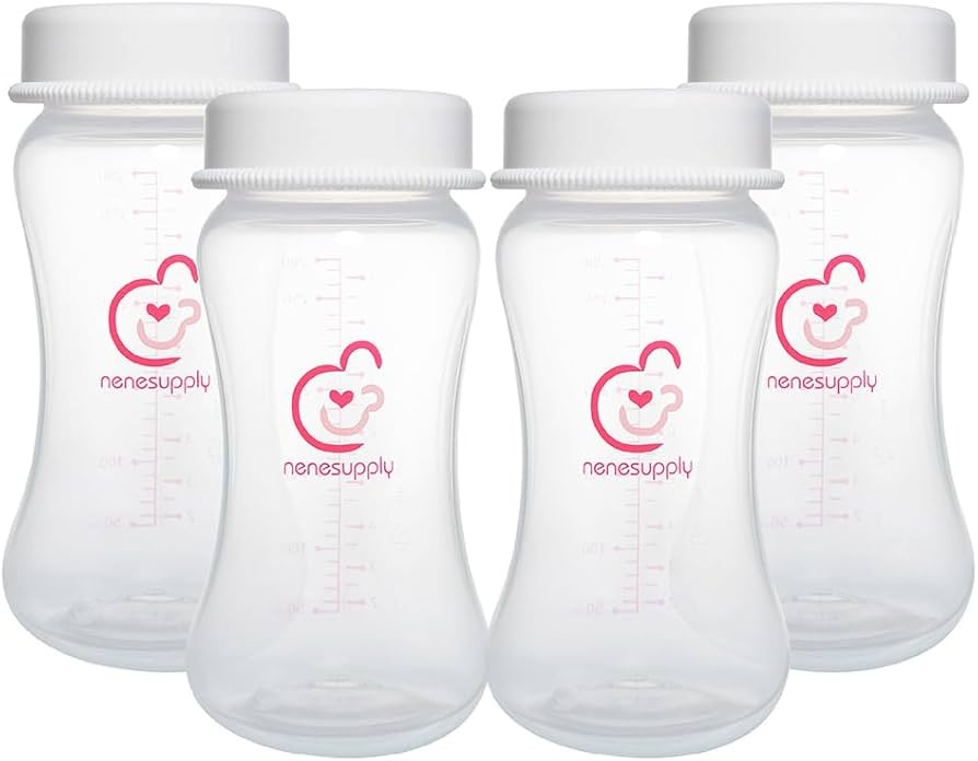 Nenesupply 9oz 4 Count Wide Neck Mouth Breastmilk Storage Bottle Breast Pump Bottles Use for Pump... | Amazon (US)