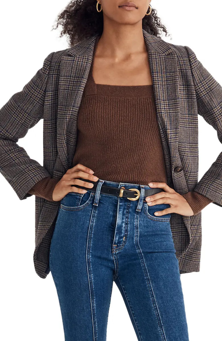 Madewell Larsen Hawsell Plaid Recycled Wool Blend Blazer | Nordstrom | Nordstrom