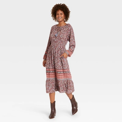 Women's Long Sleeve Smocked Dress - Knox Rose™ | Target