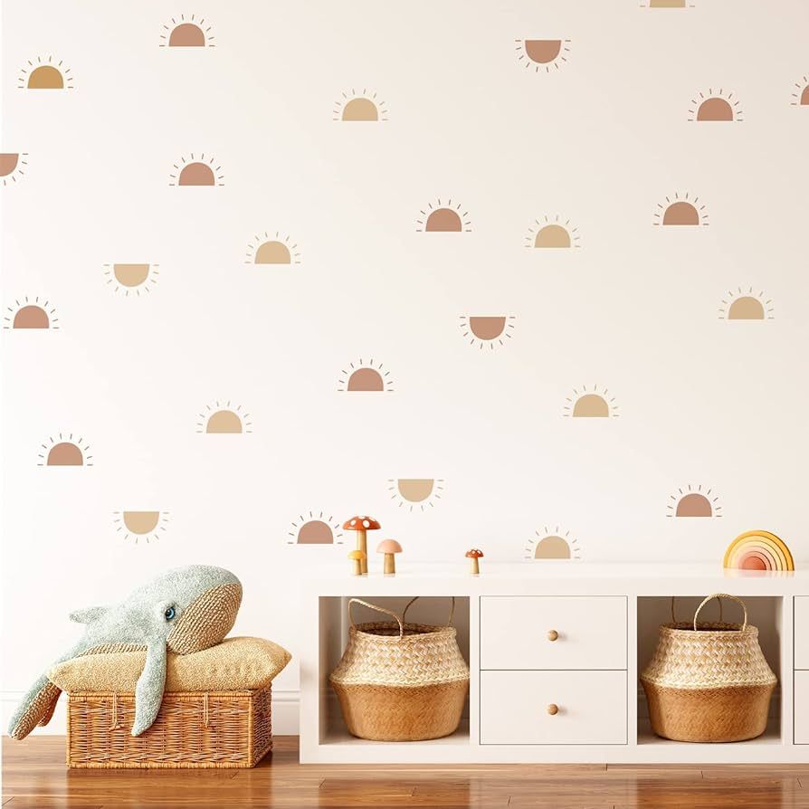 funlife Peel and Stick Boho Sunrise Wall Decals, Self Adhesive Sunshine Wall Stickers Rustic Coun... | Amazon (US)