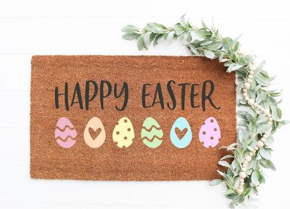 Happy Easter Doormat - Easter Egg Doormat - Spring Doormat - Easter Doormat - Home Decor | Etsy (US)
