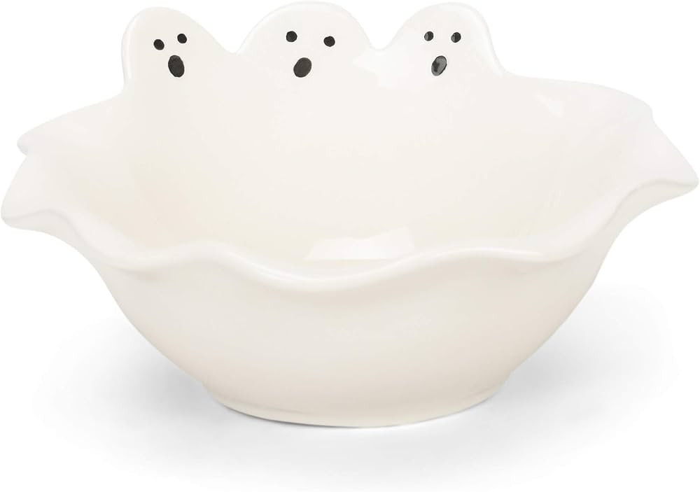 Boo! White Ghost 3.25 x 7 Dolomite Decorative Serving Bowl Candy Dish | Amazon (US)