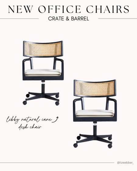 New office desk chairs from crate and barrel! Cane desk chairs, office decor 

#LTKhome #LTKFind