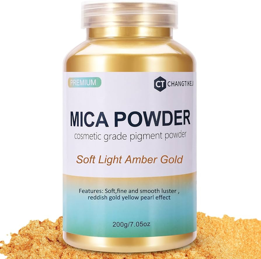 Mica Powder,7.05OZ（200g）,Soft Light Amber Gold Mica Powder Pigment for Epoxy Resin，Lip Glos... | Amazon (US)