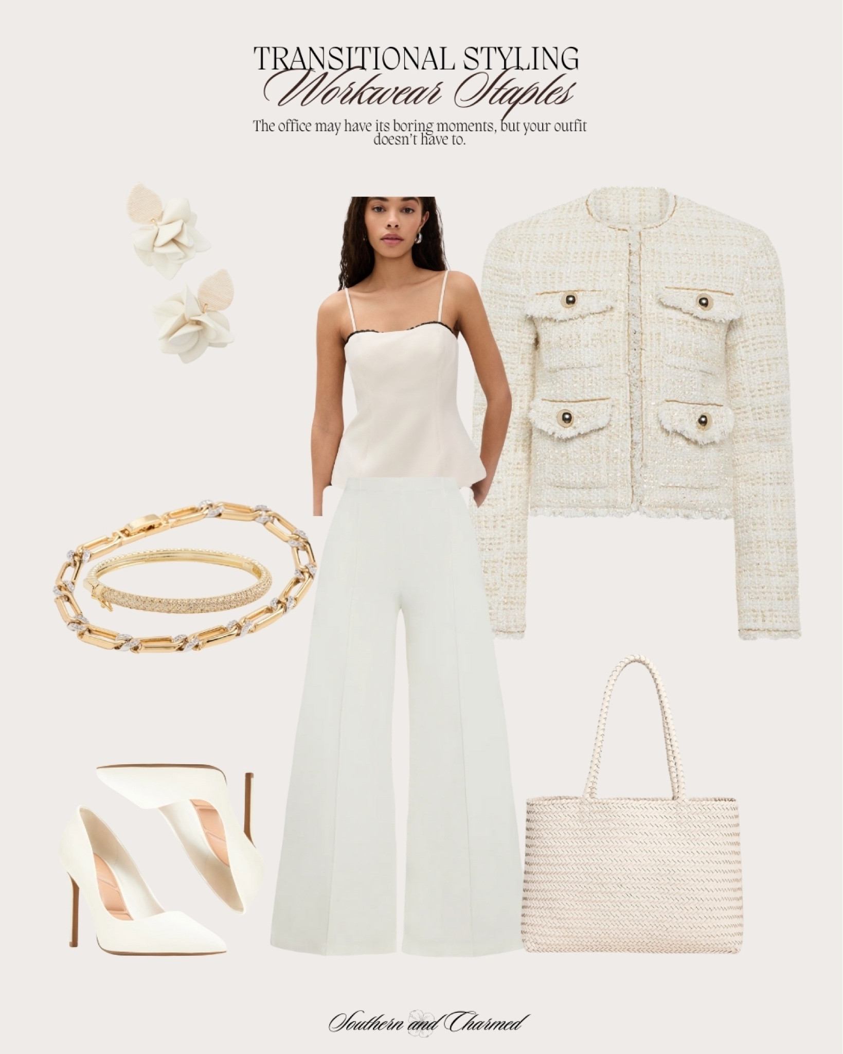 All white work wear, white transitional work outfit, work styling, Ponte knit pants, high wasted wide leg pants, elongating white pants 

#LTKSeasonal #LTKStyleTip #LTKWorkwear