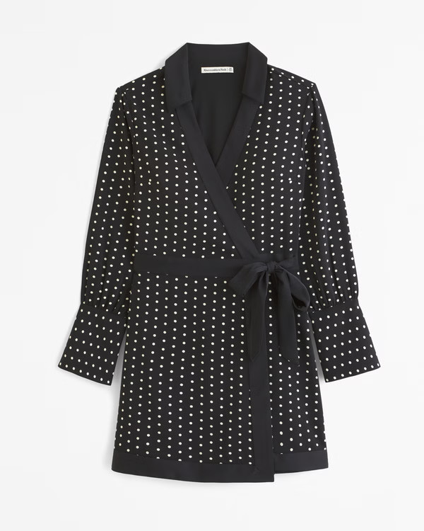 Long-Sleeve Wrap Mini Dress | Abercrombie & Fitch (US)