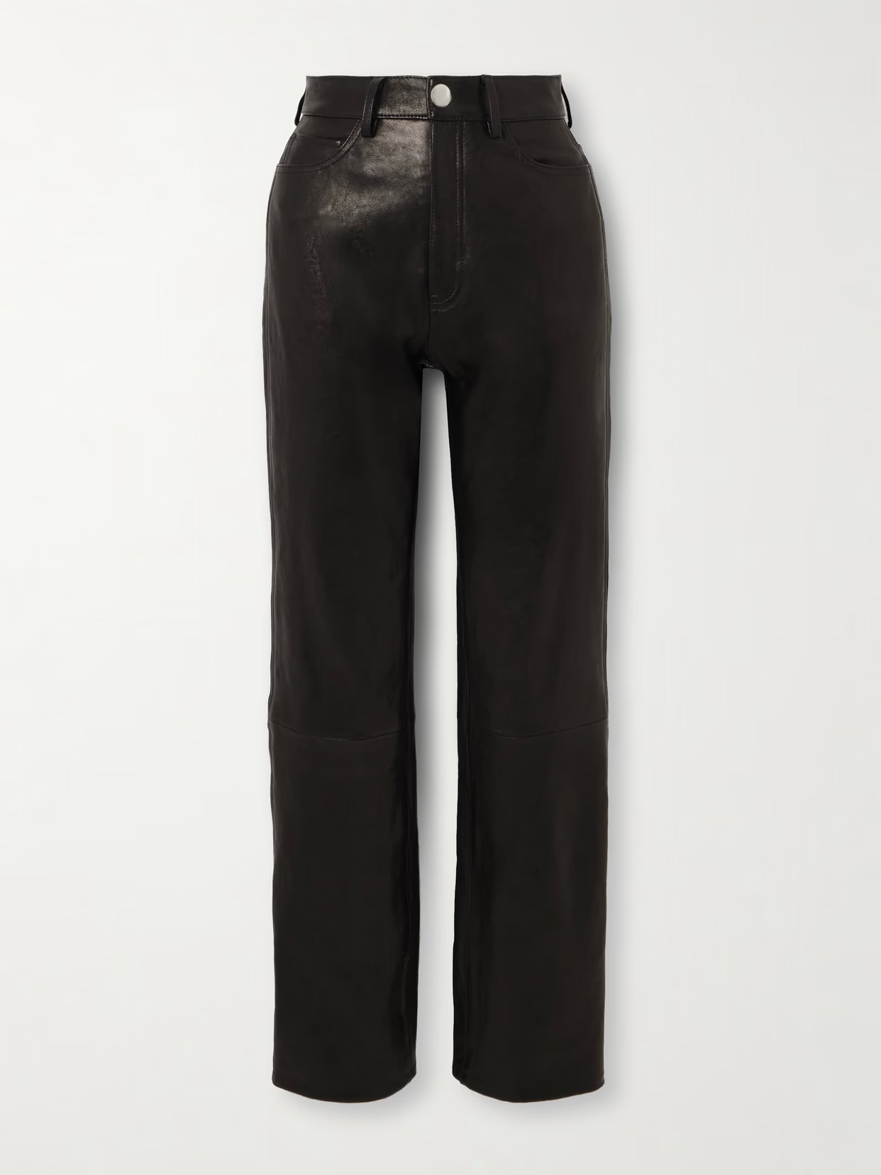 KHAITE - Danielle Leather Straight-leg Pants - Black | NET-A-PORTER (US)