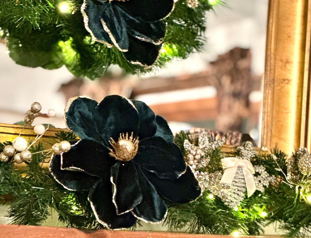 Pre Lit Emerald Green Garland: Emerald Green White - Etsy | Etsy (US)